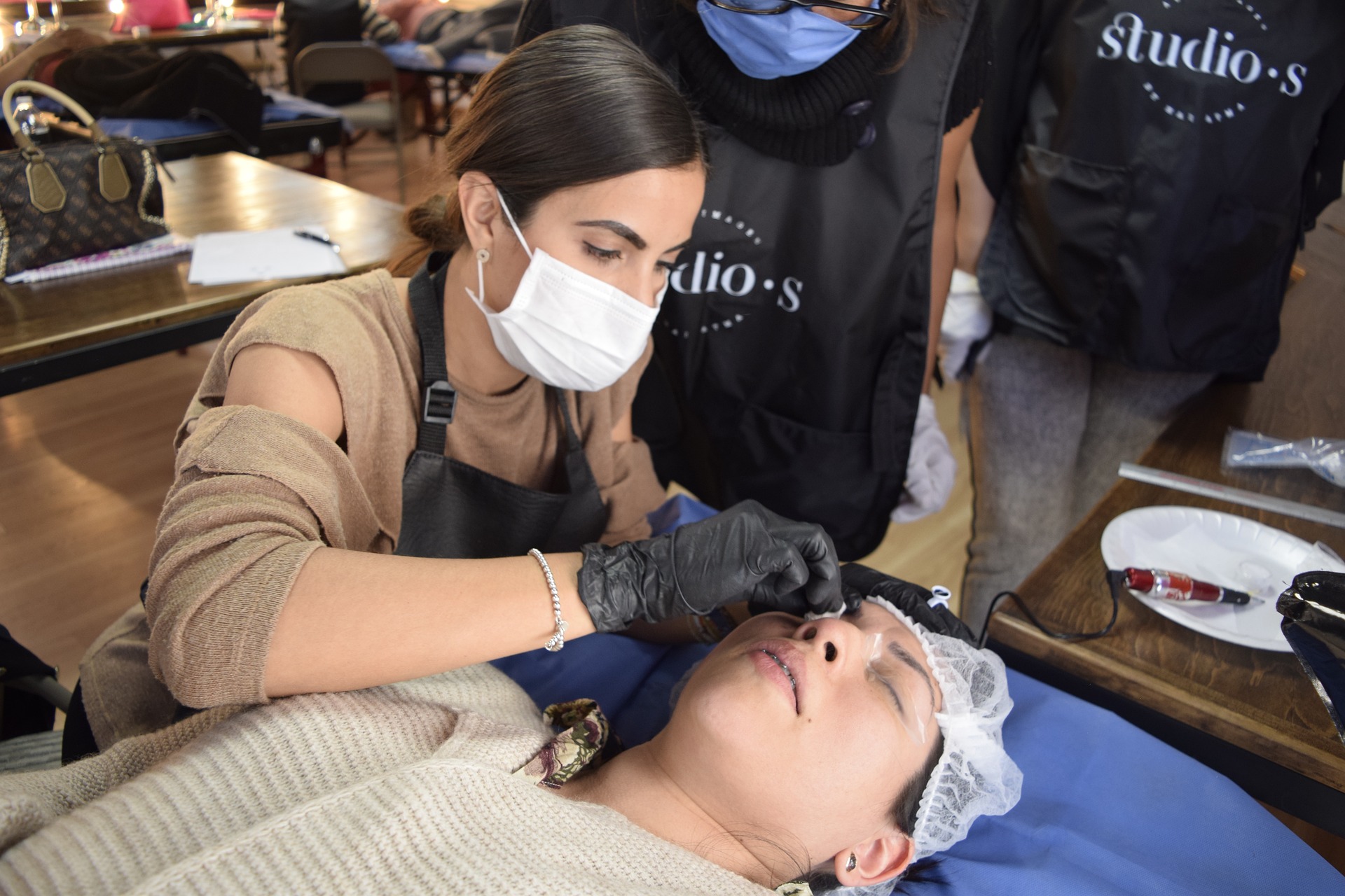 Microblading - Microblading - a woman being prepared for a microblading procedure.