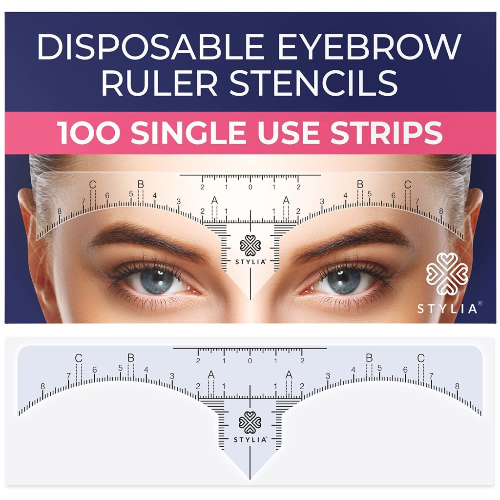 Disposable Eyebrow Ruler Stencils - Achieve Perfect Brows with Stylia's Tools 1