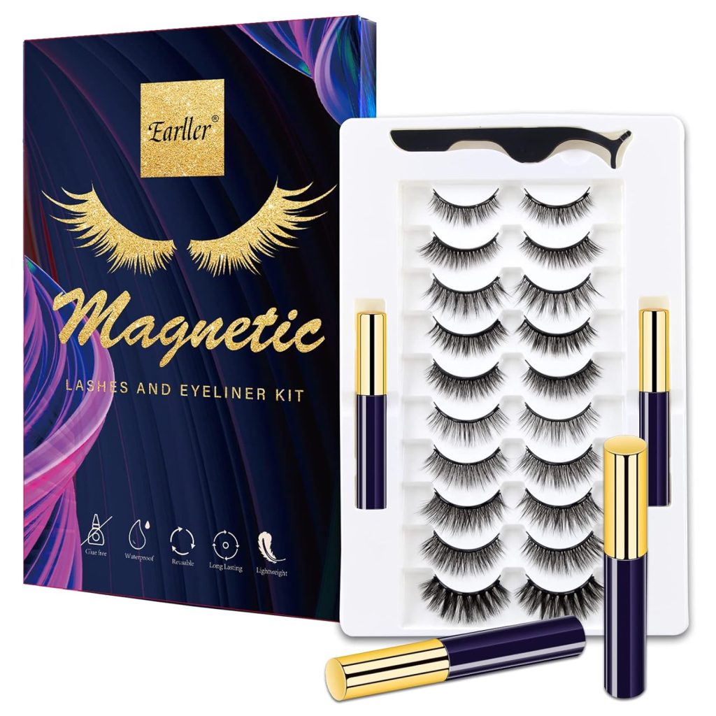 Strong Magnetic Lashes - Get a Stunning Look with the EARLLER Magnetic Eyelashes and Eyeliner Kit 1