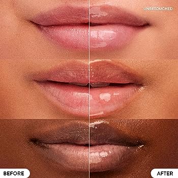 Image showing before and after effects of using Laneige Cotton Candy Lip Sleeping Mask